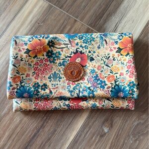 Firenze Moda Wallet Genuine Leather Floral Accent